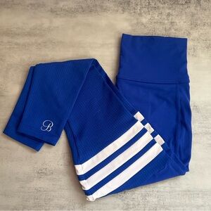 Blue bombshell sportswear leggings thigh stripes size